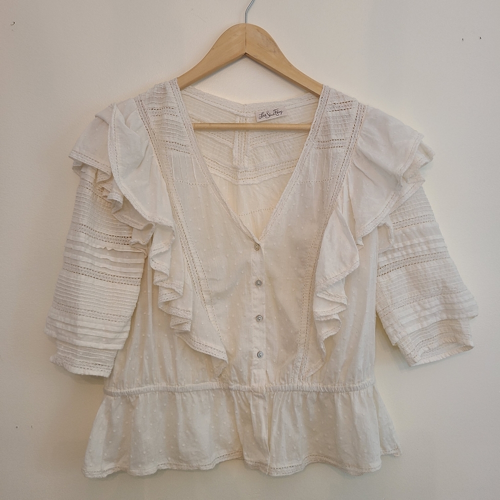 LoveShackFancy White Ruffled Blouse